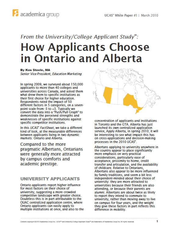 How Applicants Choose in Ontario & Alberta