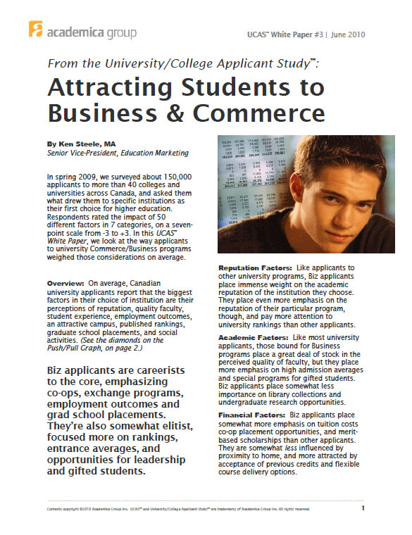 Attracting Students to Business & Commerce